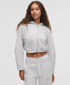 Relaxed-Fit Full-Zip Cropped Hoodie